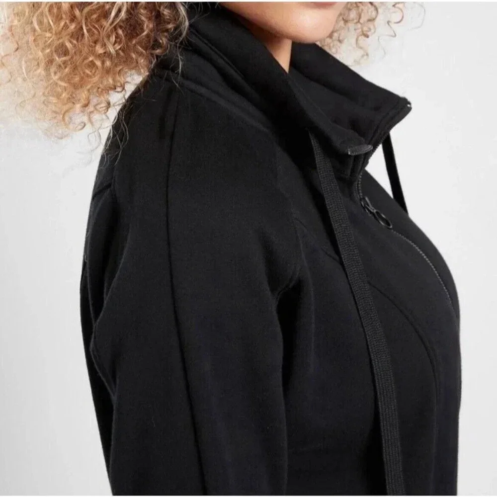 Athleta Cozy Karma 1/4 Zip Sweatshirt Dress Black XS - Picture 4 of 10